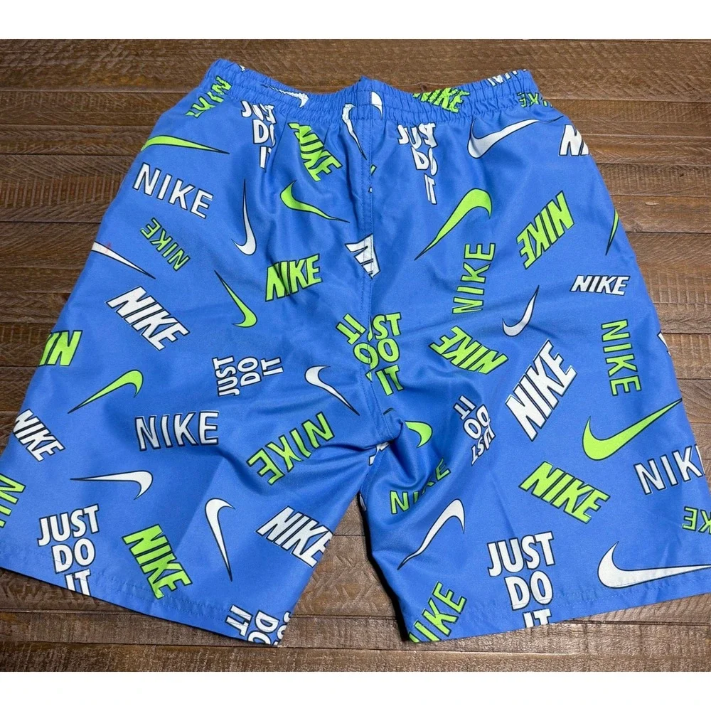 Nike Swim Trunks Kids Large Blue Just Do It Logo NWT